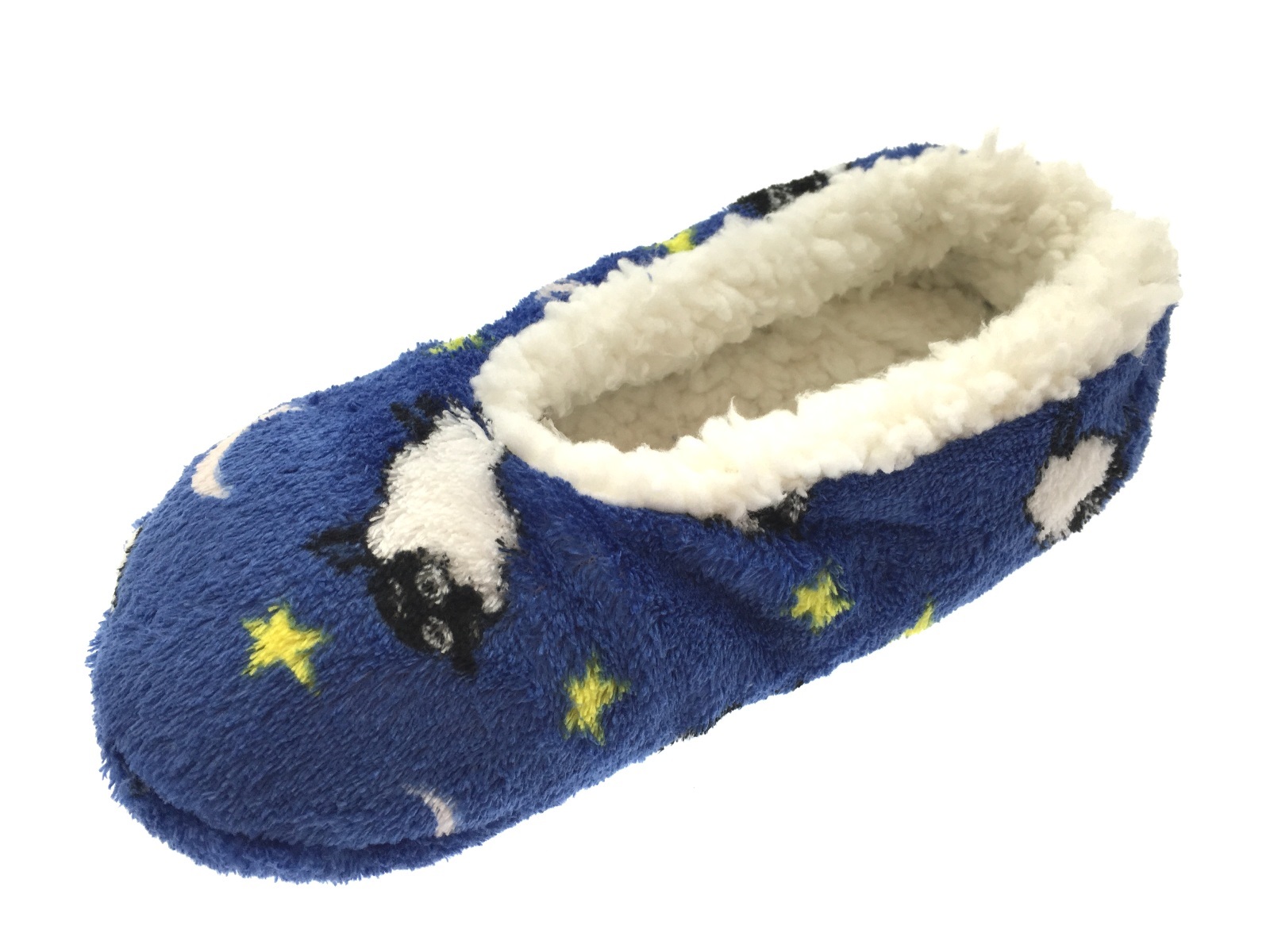 Womens Sequin Sherpa Fur Lined Slipper Socks Ladies Slippers Booties